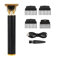電動理髮器 USB充電款 黑色 不鏽鋼 鈦合金 ABS, VINTAGE T9