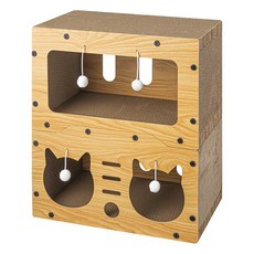 comet 貓咪雙層房屋型貓抓板, 1個, 單一顏色