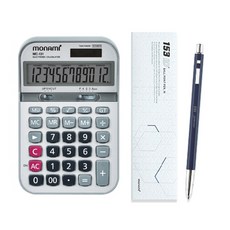 모나미 계산기 MC-131 + 153 ID 1.0 볼펜 세트, 혼합색상(계산기), Midnight(볼펜), 1세트