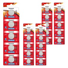 파나소닉 리튬 코인 배터리 어린이 보호 포장 CR2025, 5개입, 5개