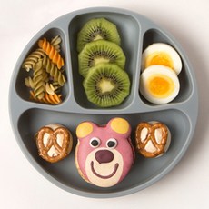 AGAFURA 4格矽膠餐盤, 灰色, 單品