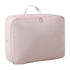 德利生活 可壓縮擠壓式收納袋 粉色 衣物收納好幫手, 中, 1個, 1入