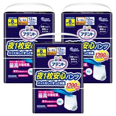 elleair 艾黎艾爾 Attento 愛適多 男女共用夜間超安心 褲型強效尿褲 8回吸收, 12片, 3包