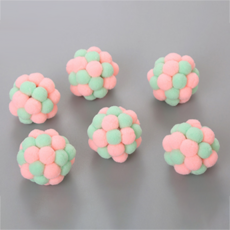 DING DONG PET 寵物絨球玩具, 粉色+薄荷, 6個