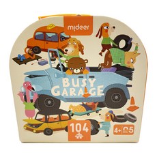 mideer 手提盒拼圖, 汽車百科, 104片, 1盒