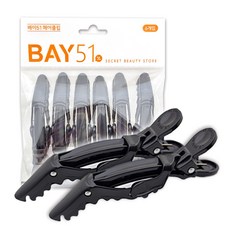 베이51 헤어클립, 블랙, 6개