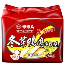 味丹 味味A 冬菜鴨肉湯粉絲 60g, 4包