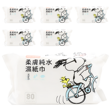 KOgi 宏瑋 史努比 濕紙巾 自行車, 80抽, 6包