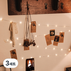 와이어 트리 줄전구 100구 + 리모컨 + USB 케이블 세트, 웜노랑(줄전구), 3세트