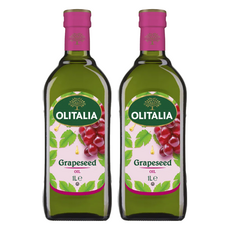 OLITALIA 奧利塔 葡萄籽油, 高含量Omega-6不飽和脂肪酸，富含花青素(OPC)，油品穩定，耐高溫且低油煙, 1L, 2瓶
