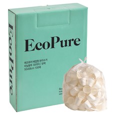 에코퓨어 배접형 분리수거 쓰레기봉투 유백, 1개, 30L
