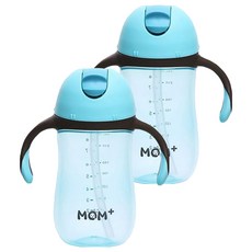Momplus 吸管杯, 260ml, 2個, 藍色