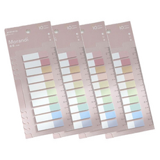 Fuzz生活健康 書籍標記手帳用粉彩索引貼紙, 200入, 4個