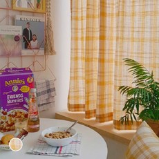 Rainbow house 編織格紋窗簾, 黃色