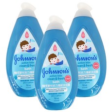 嬌生嬰兒活力清新沐浴露 750ml - 蘆薈綠茶保濕, ActiveFresh™科技, 3瓶