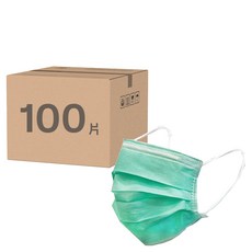 CW 丞威 成人平面醫療口罩, 綠色, 50片, 2盒