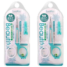 Lumina 露蜜雙色柄彎剪 (白色/綠色) 彎曲刀頭設計 安全修剪指甲與細小毛髮, 2支