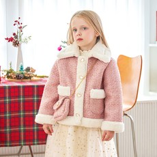 WALTONKIDS 女童毛呢翻領保暖大衣