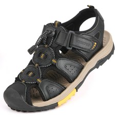 STARFOS 남성용 가죽 쿠션 트래킹 샌들 E191F2S