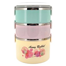 Anny Rabbit 安妮兔 北歐深型三層便當盒 2.4L, 安妮兔 多色, 1組