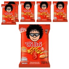 Koh-Kae 大哥花生豆蝦味 (75g/包) - 酥脆口感 濃郁蝦味 休閒零食, 6包