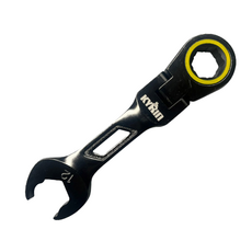 麒麟工具KYRIN 120齒快速短型搖頭棘輪梅開板手, 星型梅花專利, 極精密作業, 可往復式開口, 1個