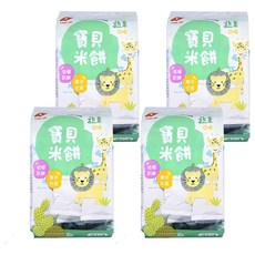 TONG JIH 統記食品 寶貝米餅 - 蔬菜口味，台灣優質良米，品質保證，單包裝設計，方便攜帶, 50g, 4袋
