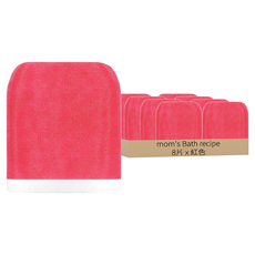 mom's Bath recipe 強力身體去角質棉片 扁柏香, 1個, 紅色, 8片