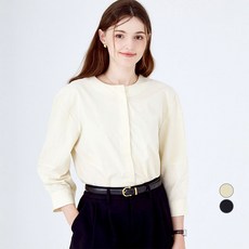 ELLE PARIS 히든버튼 퍼프소매 블라우스