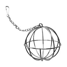 PetBest 牧田兔用牧草球 鐵製S號 寵物餵食玩具, 銀色, 1個