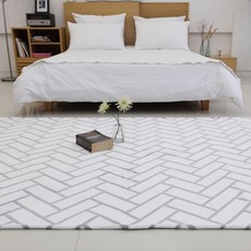 舒適超細纖維人字紋可水洗地毯