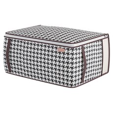 直立雙提手棉被衣物收納袋 0.15kg, 千鳥格, 中號(53 x 37 x 25cm), 1個