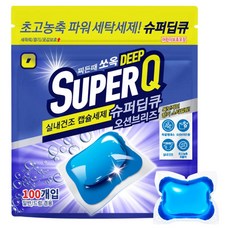 SUPER DEEP Q 室內晾曬 高濃縮 大容量 滾筒洗衣機 膠囊洗衣精 海洋微風香, 1個, 100入