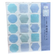 日本 MIDORI 留言卡用留言貼紙 82648, 半透明藍, 20張, 1本