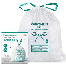코멧 묶기 편한 끈있는 분리배출 봉투, 80L, 40개