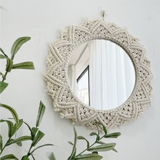 北歐風編織太陽壁掛鏡, 單一顏色