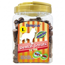 Boneplus 動能雙頭潔牙骨桶裝 L, 起司, 700g, 1罐