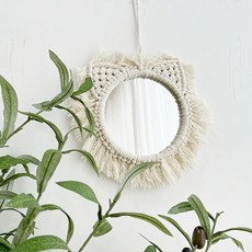 居家裝飾 Macrame 編織貓咪鏡, 單一顏色