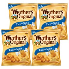 Werther's Original 道地的偉特 軟糖，香醇、好嚼、不黏牙，奶蛋素可食用, 80g, 4包