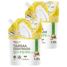 Tamsaa 小蘇打蔬果碗盤清潔液補充包, 1.2L, 2包