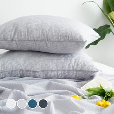 아토앤알로 솔리드 시어서커 여름 베개커버 2p