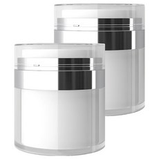 理享家 按壓式面霜精華液分裝瓶 Set 50ml 真空瓶 可循環用, 2個