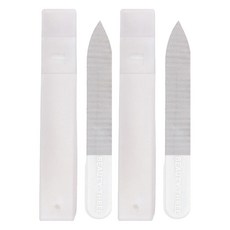 BEAUTY THREE 永和三美人 台灣公司貨 光澤感 玻璃亮甲銼刀 附收納盒, 2支, 白色