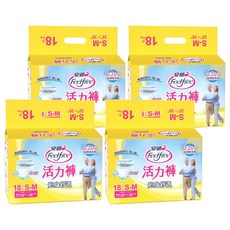 Feelfree 安親 貼身舒適活力褲, S-M 18片/4包, S~M(腰圍22~35吋)