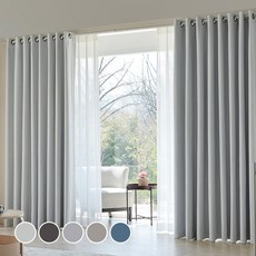 DECOZIO 掛鉤式 客廳遮光窗簾 2p + 窗簾綁帶 2p + 掛鉤 20p + 壁鉤 2p 套組, 白色