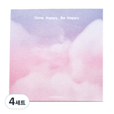 Market Man 粉色雲朵便條紙 100張, 4套