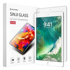 Sinjimoru 平板電腦 滿版 9H高硬度 鋼化玻璃 螢幕保護貼 適用於 iPad 6代/5代, 單一顏色, 1個