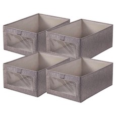 小麥購物 棉麻收納盒 C387 235g, 灰色, 4個