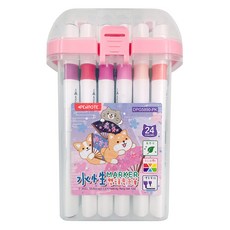 PENROTE 筆樂 柴語錄24色水性雙頭麥克筆, 粉紅色, 1盒