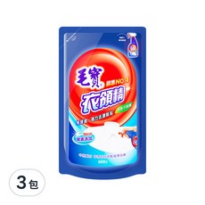 毛寶 衣領精 酵素升級配方 補充包, 免搓揉 強力去漬除垢, 600g, 3包
